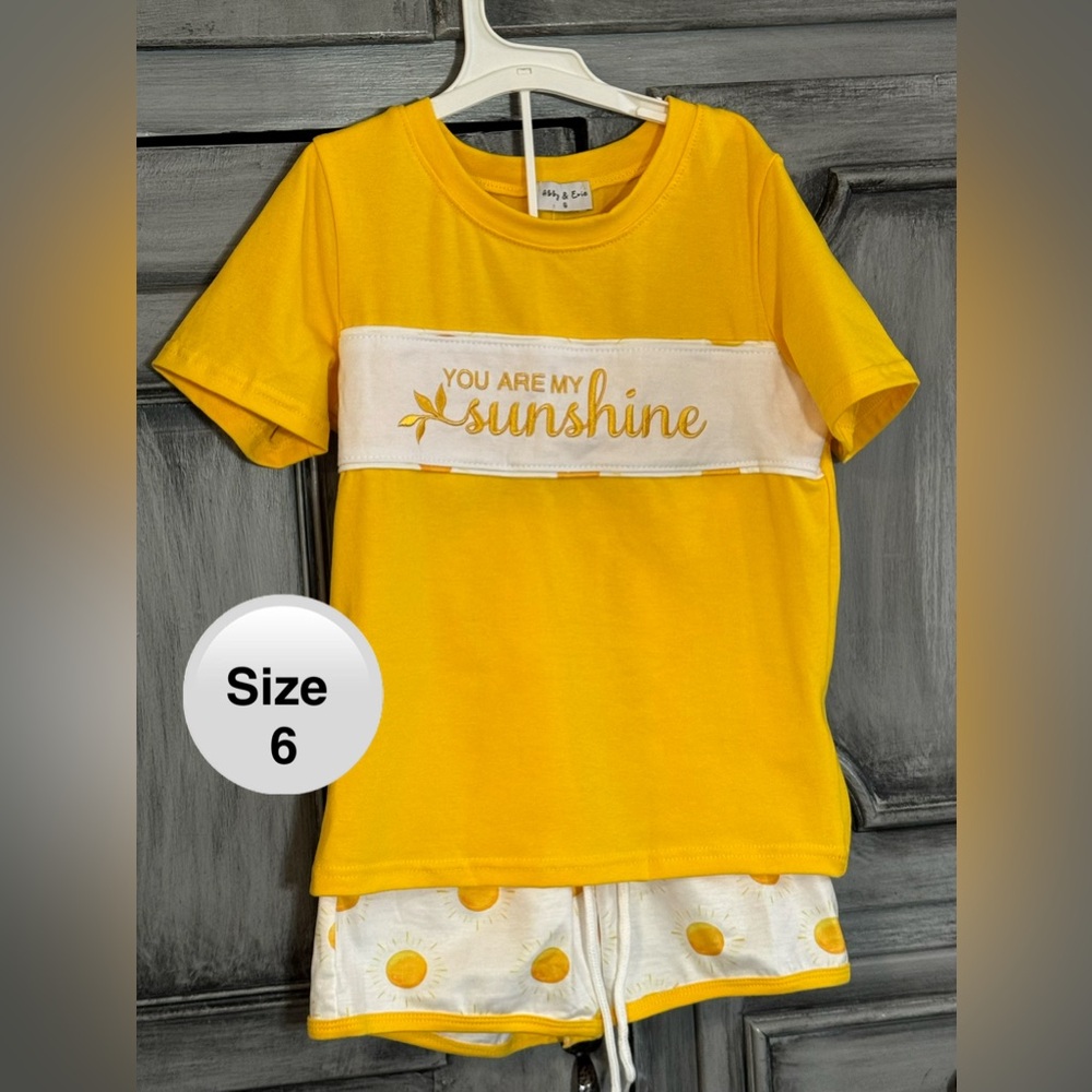 Yellow 'You Are My Sunshine' T-Shirt and Shorts Set
